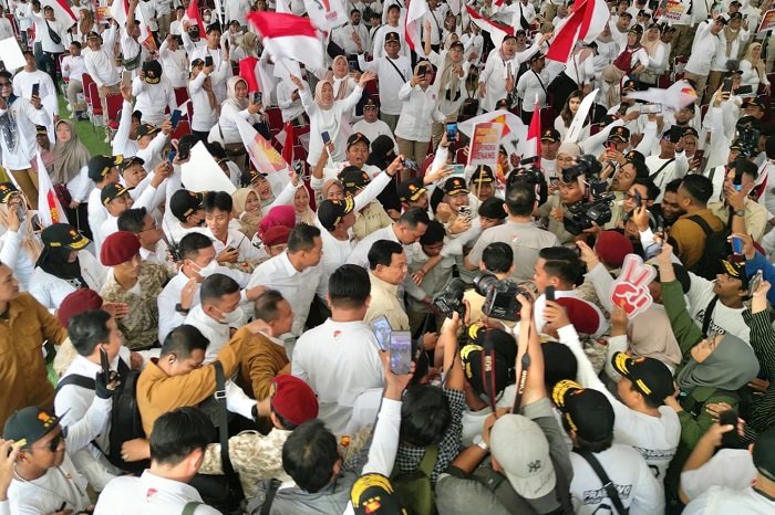 Acara Konsolidasi Akbar Pengurus Gerindra Tangerang Raya di Lapangan Ahmad Yani, Tangerang, Minggu, 7 Juli 2023. (Dok. Tim Media Prabowo Subianto)

