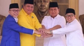 Ketua Umum Partai Gerindra Prabowo Subianto bersama Ketuam Umum Partai Golkar Airlangga Hartarto, Ketua Umum ZUlkifli Hasan dan Ketua Umum PKB Muhaimin Iskandar. (Instagram.com/@gerindra)