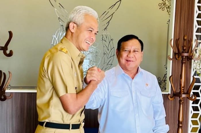 Menteri Pertahanan Prabowo Subianto bersama Gubernur Jawa Tengah Ganjar Pranowo. (Dok. Tim Media Prabowo Subianto)