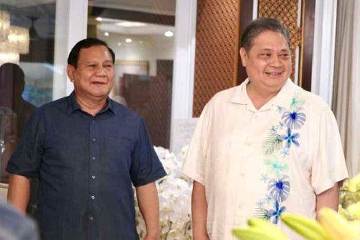 Ketua Umum Partai Gerindra Prabowo Subianto dan  Ketua Umum Partai Golkar Airlangga Hartarto . (Facbook.com/@Airlangga Hartarto )