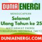 Duniaenergi.com Mengucapkan Selamat Ulang Tahun ke-25, Masyarakat Energi Terbarukan Indonesia