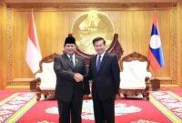 Menteri Pertahanan RI Prabowo Subianto melakukan kunjungan kehormatan kepada Presiden Republik Demokratik Rakyat Laos Thongloun Sisoulith dan Perdana Menteri Laos Sonexay Siphandone di Laos. (Dok. Tim Media Prabowo)