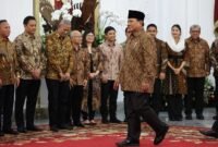 Presiden Prabowo Subianto mengumumkan jajaran Kabinet Merah Putih di Istana Negara, Jakarta. (Dok. Tim Media Prabowo)